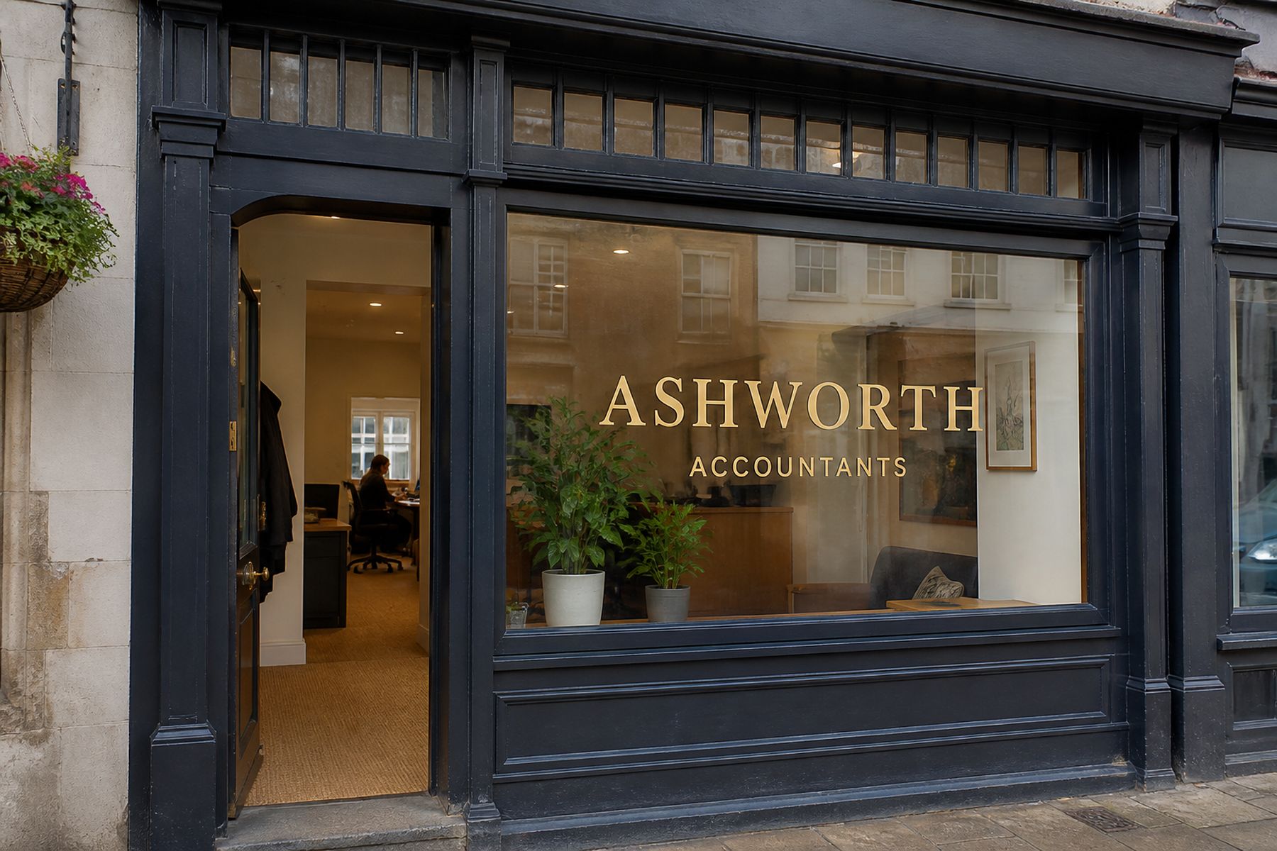 Ashworth & Co, a accountant demo site in the High Street design